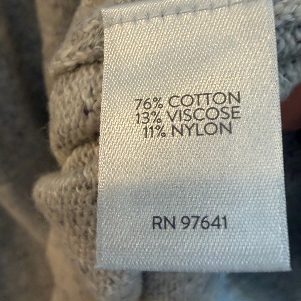 Pure Jill Cozy Hooded Gray/White Knit Sweater - Picture 5 of 6